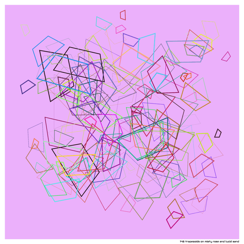 148 trapezoids on misty rose and lucid sand