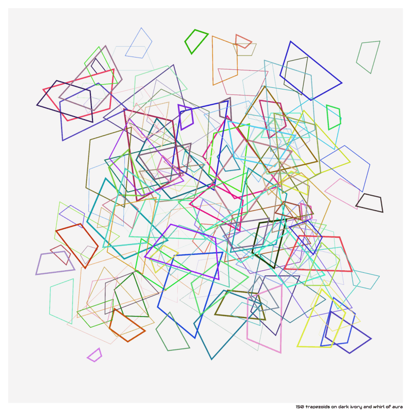 150 trapezoids on dark ivory and whirl of aura
