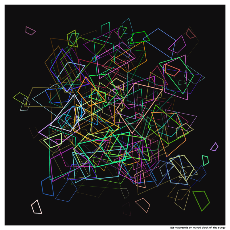 152 trapezoids on muted black of the surge