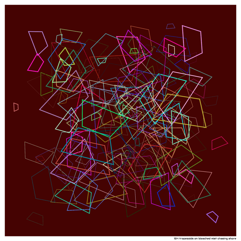 154 trapezoids on bleached mist chasing shore