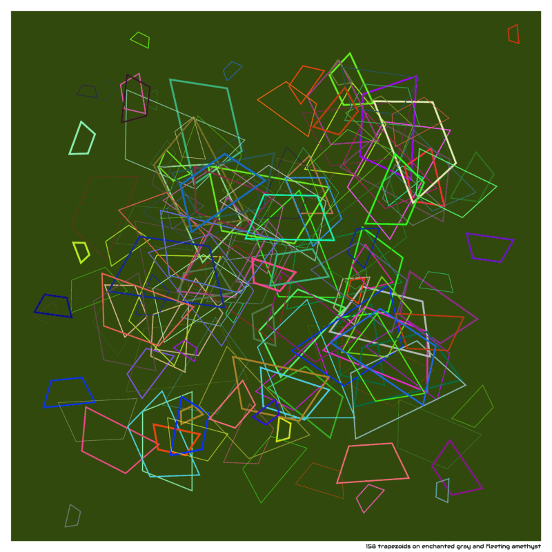 158 trapezoids on enchanted gray and fleeting amethyst