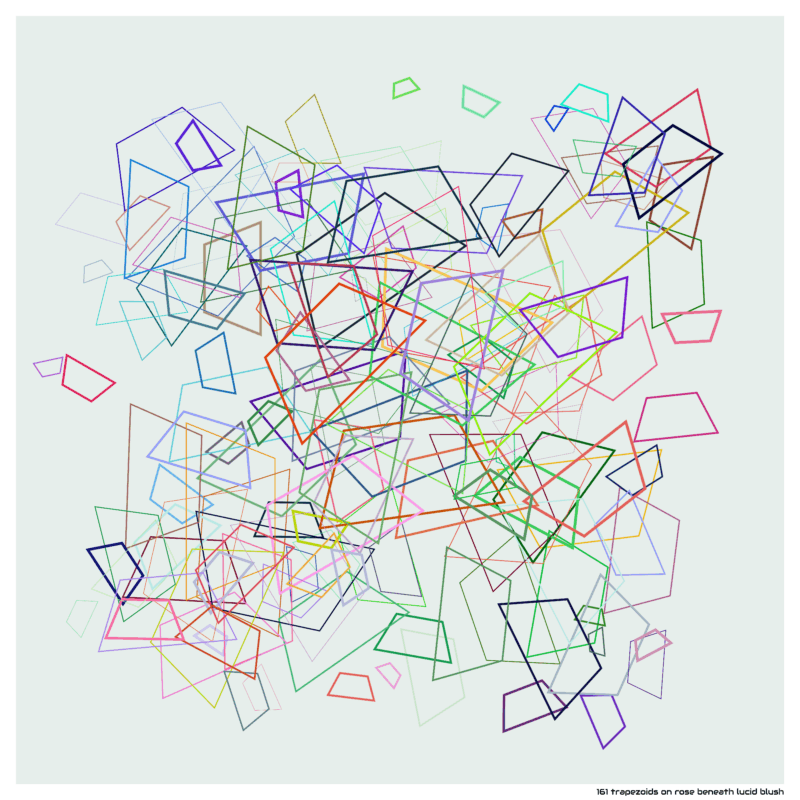161 trapezoids on rose beneath lucid blush