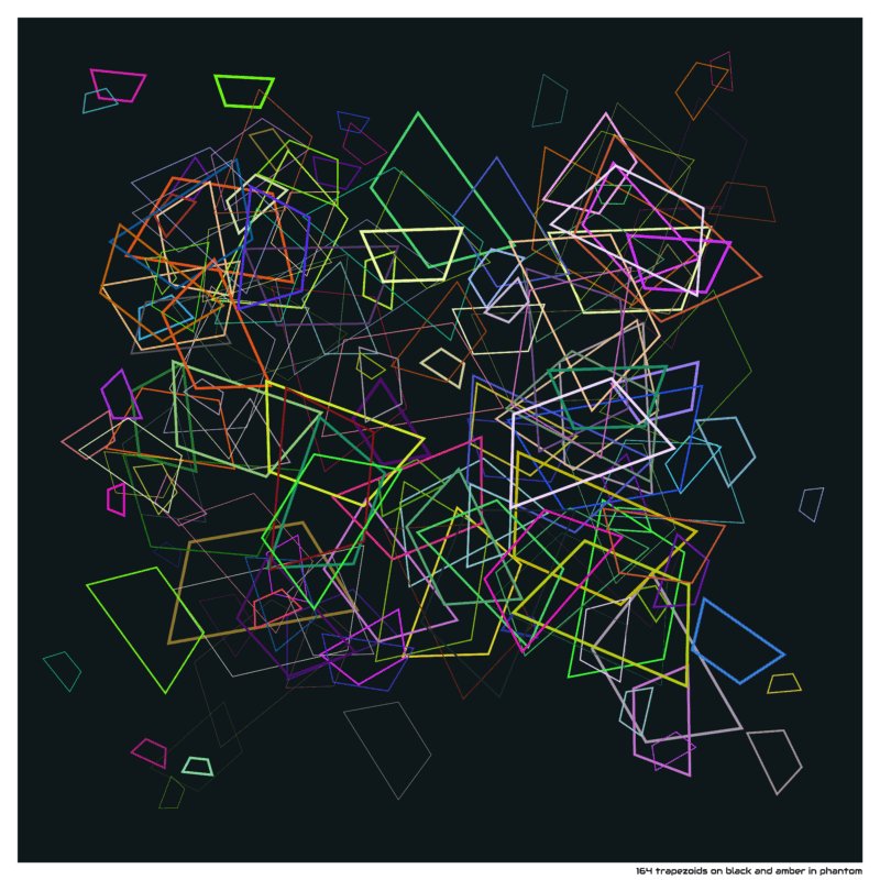 164 trapezoids on black and amber in phantom