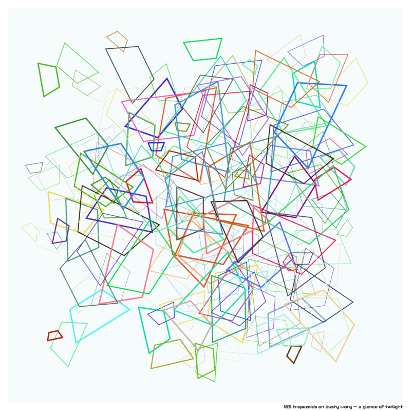 165 trapezoids on dusty ivory — a glance of twilight
