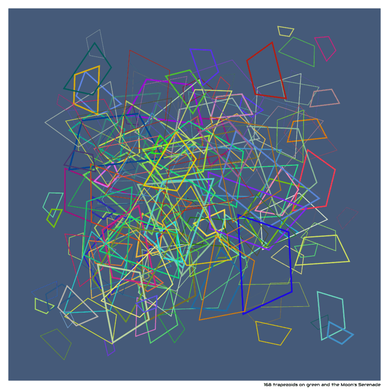 168 trapezoids on green and the Moon’s Serenade