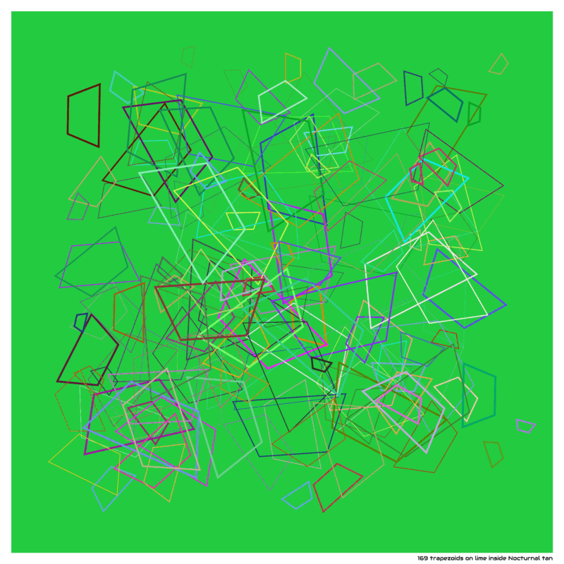 169 trapezoids on lime inside Nocturnal tan