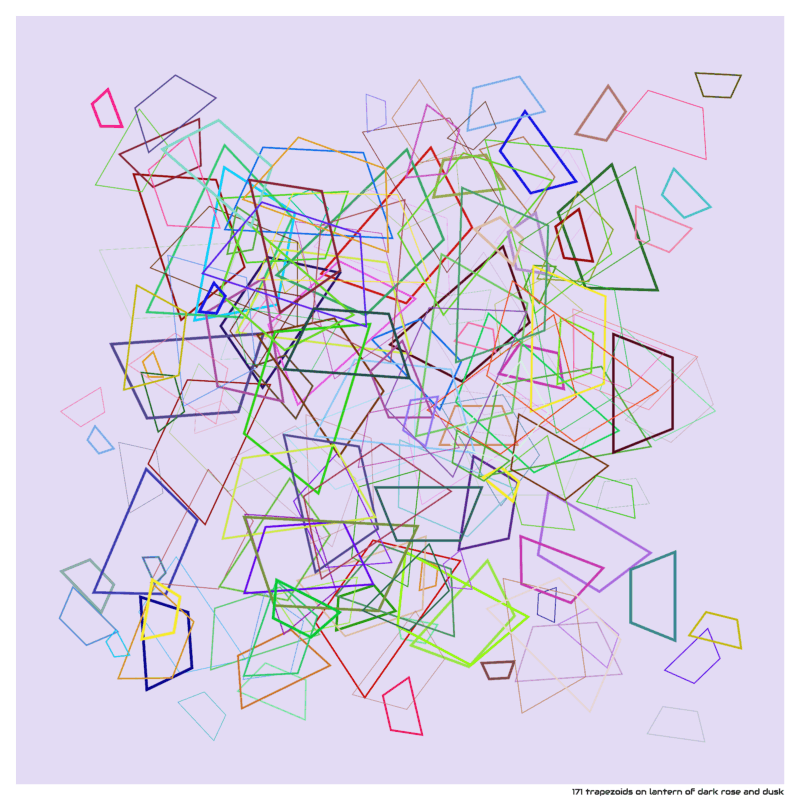 171 trapezoids on lantern of dark rose and dusk