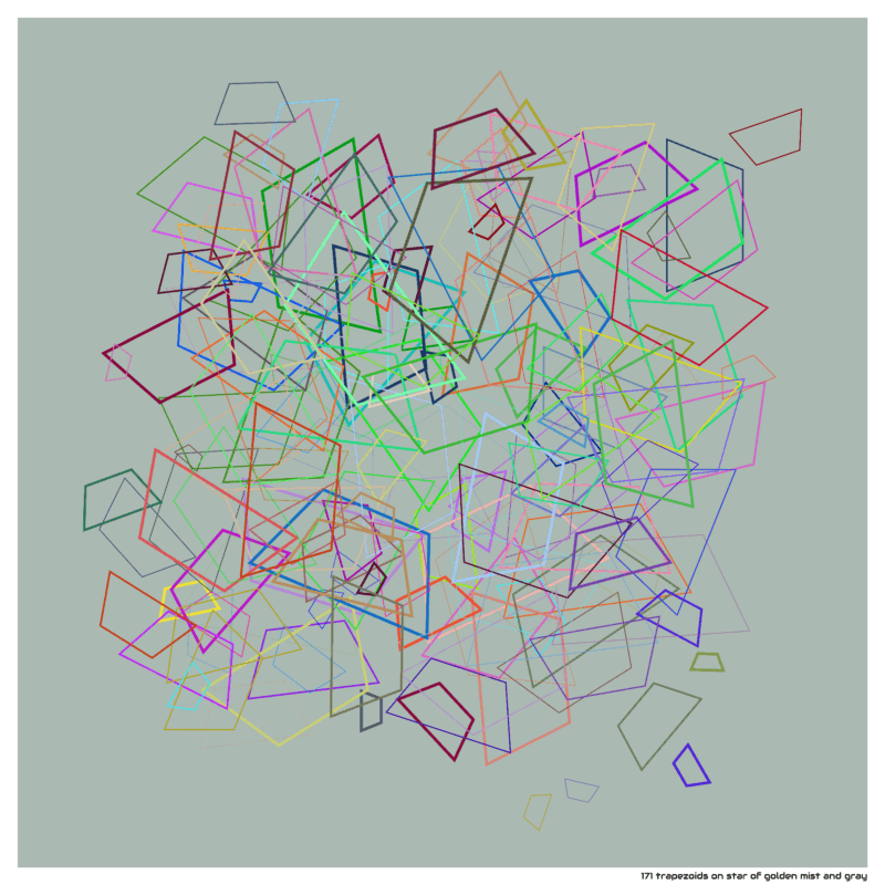 171 trapezoids on star of golden mist and gray