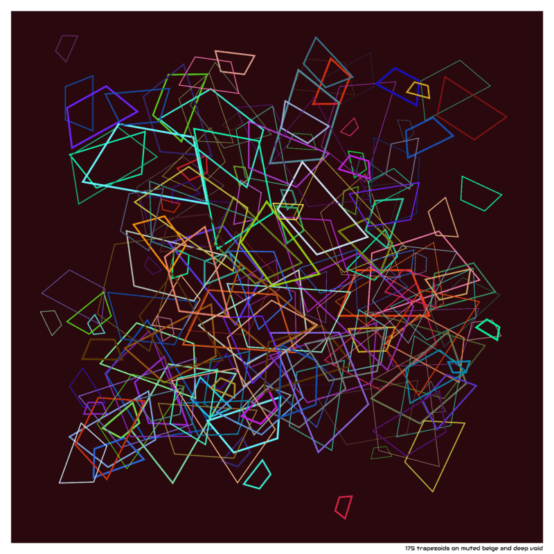175 trapezoids on muted beige and deep void