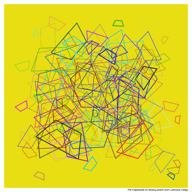 175 trapezoids on Smoky peach and Luminous indigo