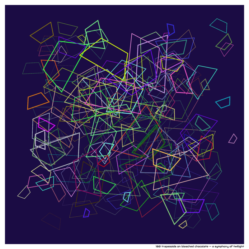 180 trapezoids on bleached chocolate — a symphony of twilight