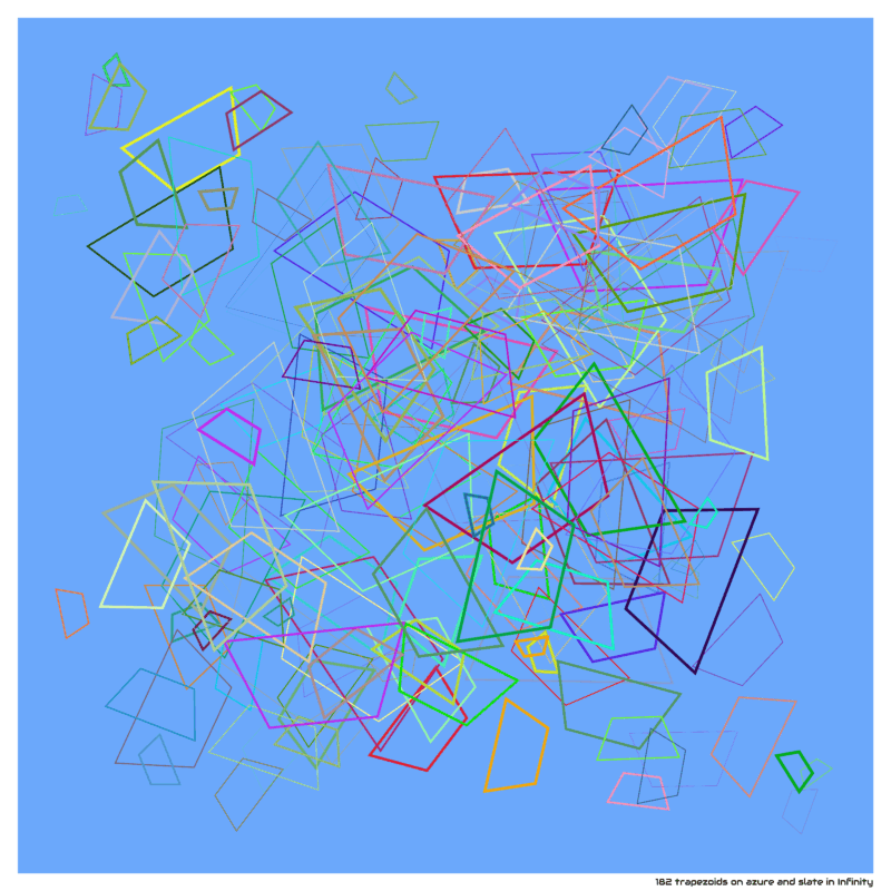 182 trapezoids on azure and slate in Infinity