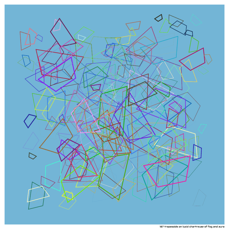 187 trapezoids on lucid chartreuse of fog and aura