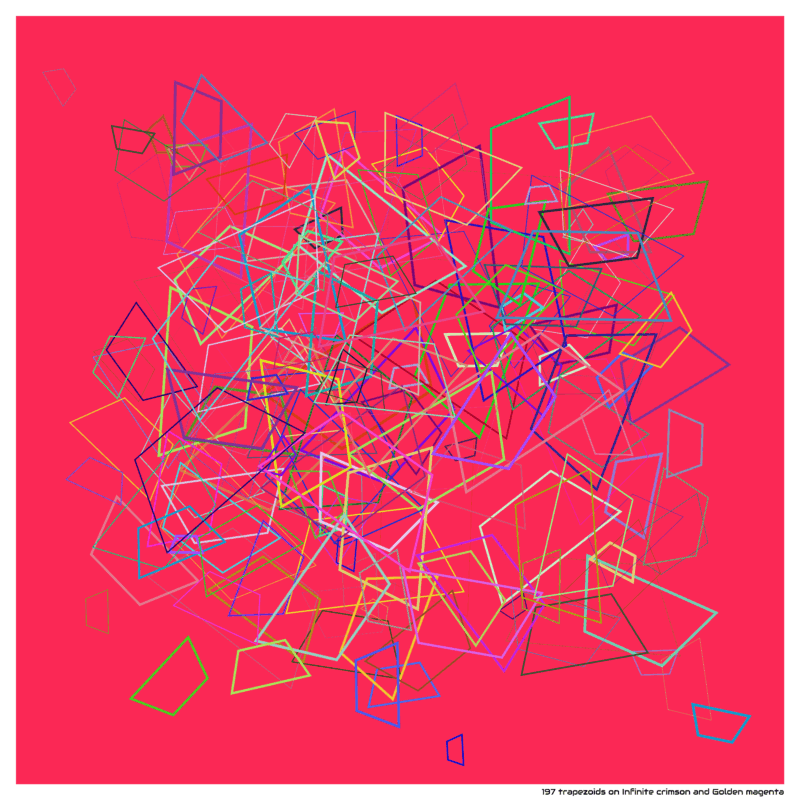 197 trapezoids on Infinite crimson and Golden magenta