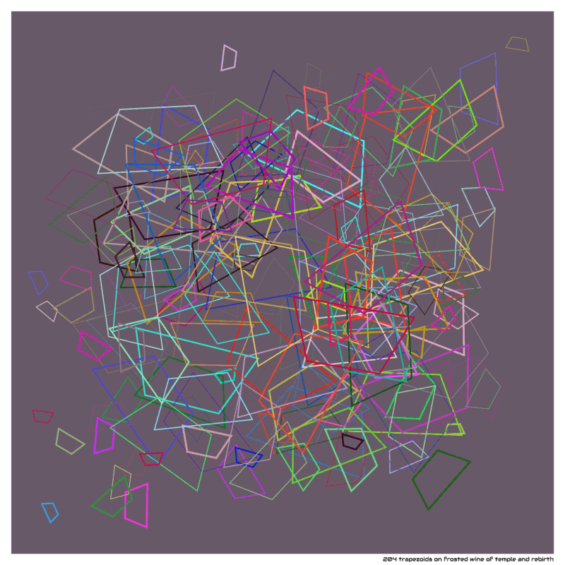 204 trapezoids on frosted wine of temple and rebirth