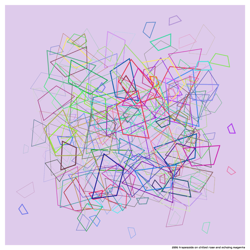 206 trapezoids on chilled rose and echoing magenta