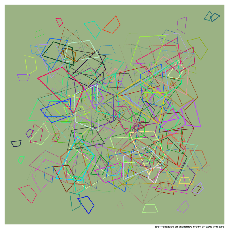 210 trapezoids on enchanted brown of cloud and aura