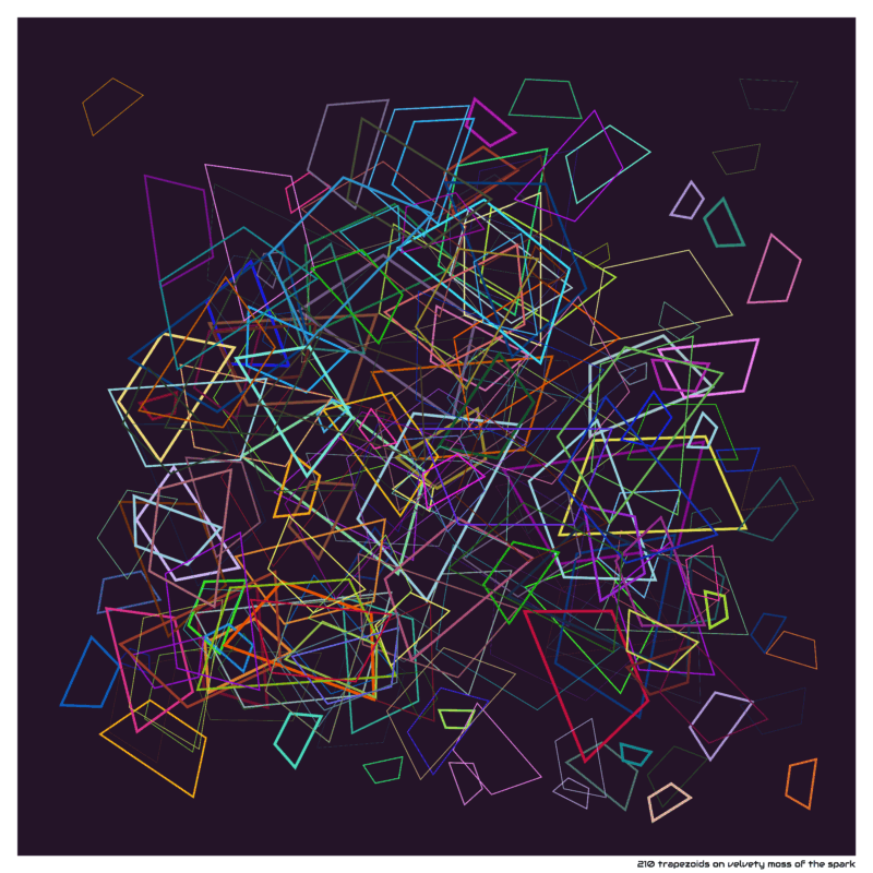 210 trapezoids on velvety moss of the spark