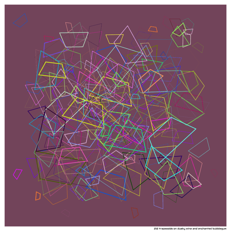 212 trapezoids on dusky wine and enchanted bubblegum