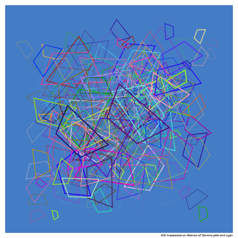 213 trapezoids on Silence of Serene jade and cyan
