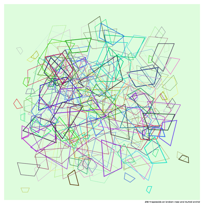 218 trapezoids on broken rose and muted orchid
