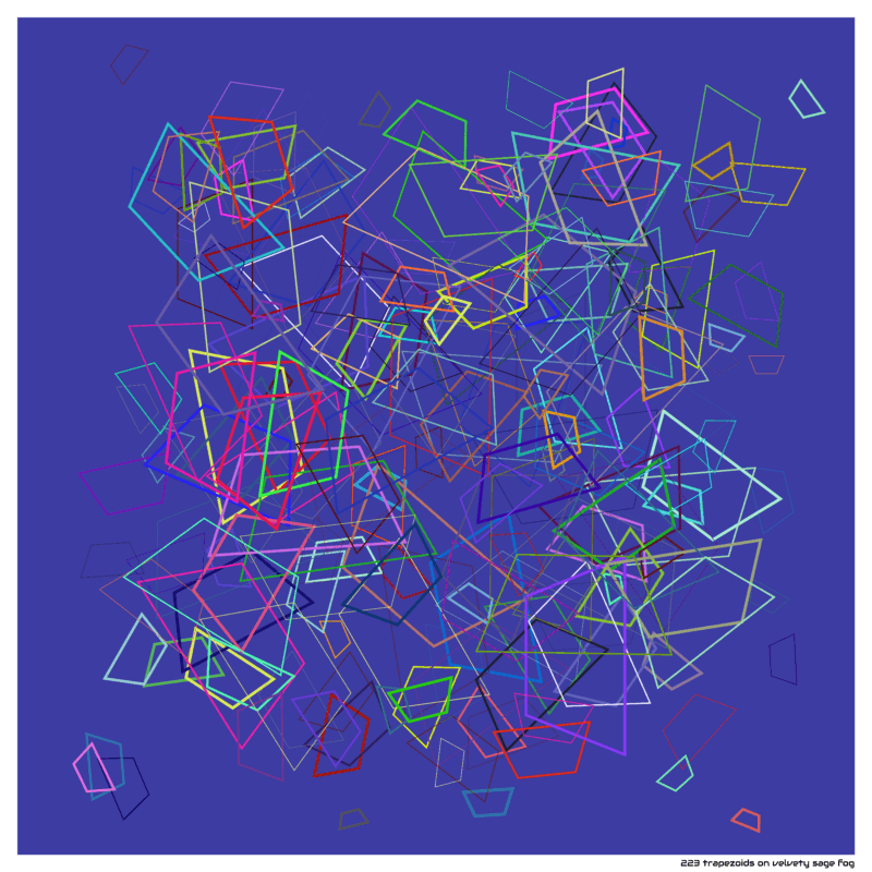 223 trapezoids on velvety sage fog