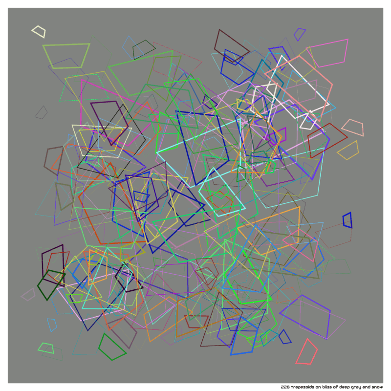 228 trapezoids on bliss of deep gray and snow