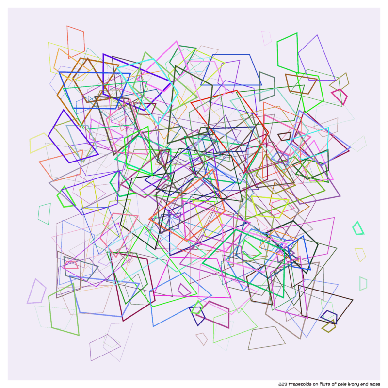 229 trapezoids on flute of pale ivory and moss
