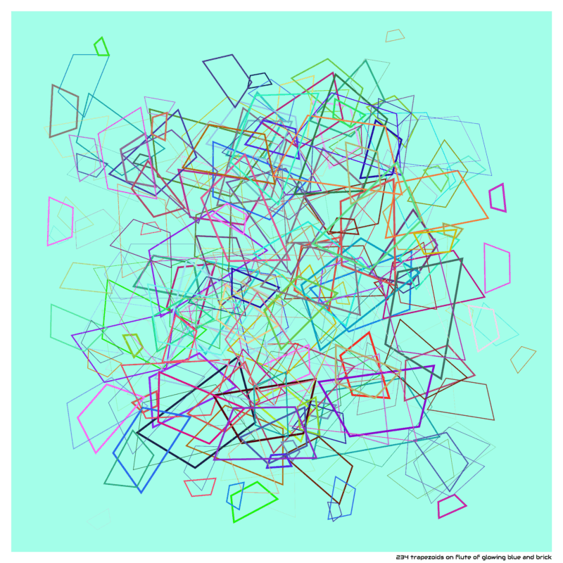 234 trapezoids on flute of glowing blue and brick