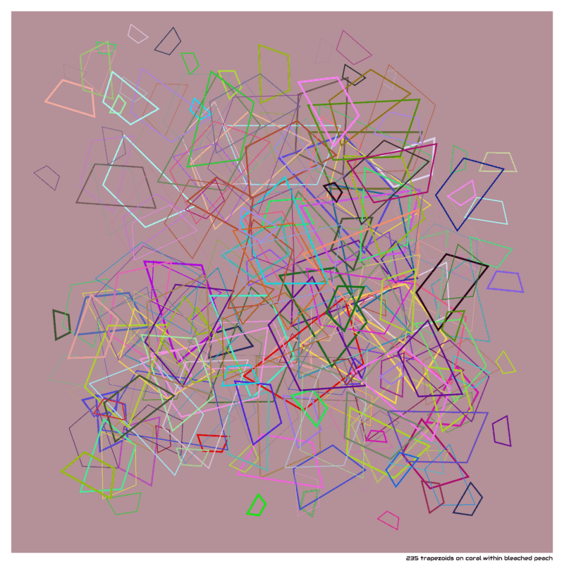 235 trapezoids on coral within bleached peach