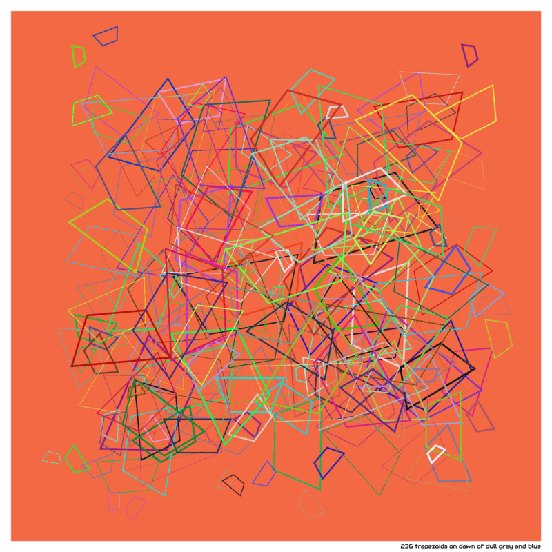 236 trapezoids on dawn of dull gray and blue