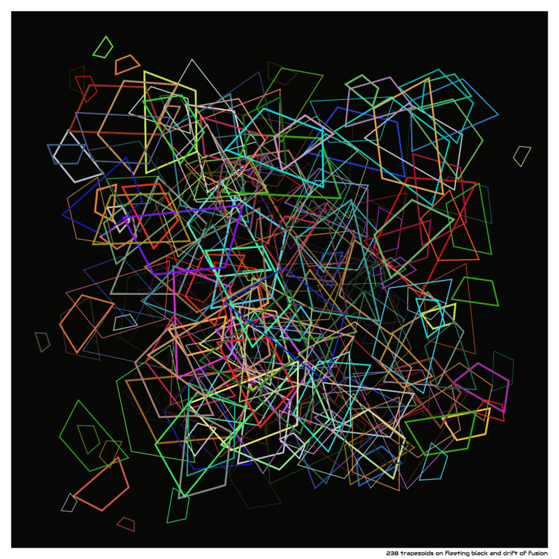 238 trapezoids on fleeting black and drift of fusion