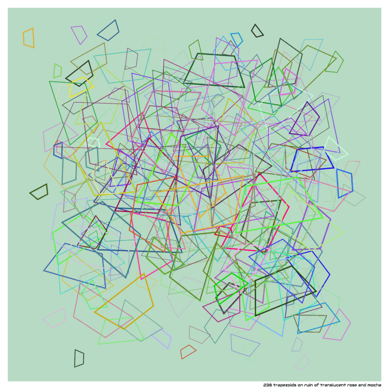 238 trapezoids on ruin of translucent rose and mocha