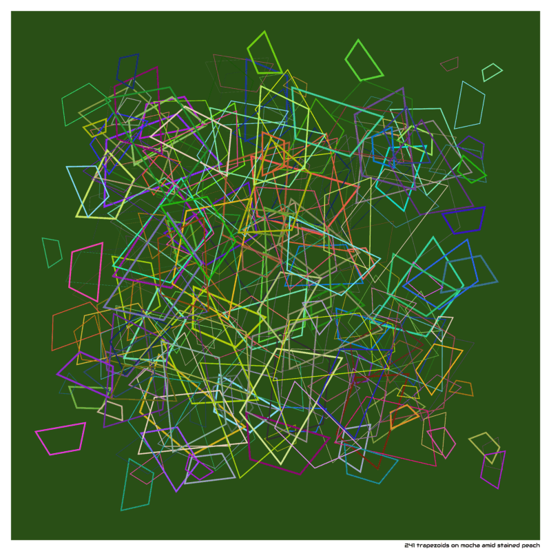 241 trapezoids on mocha amid stained peach