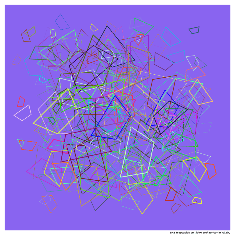 242 trapezoids on violet and apricot in lullaby