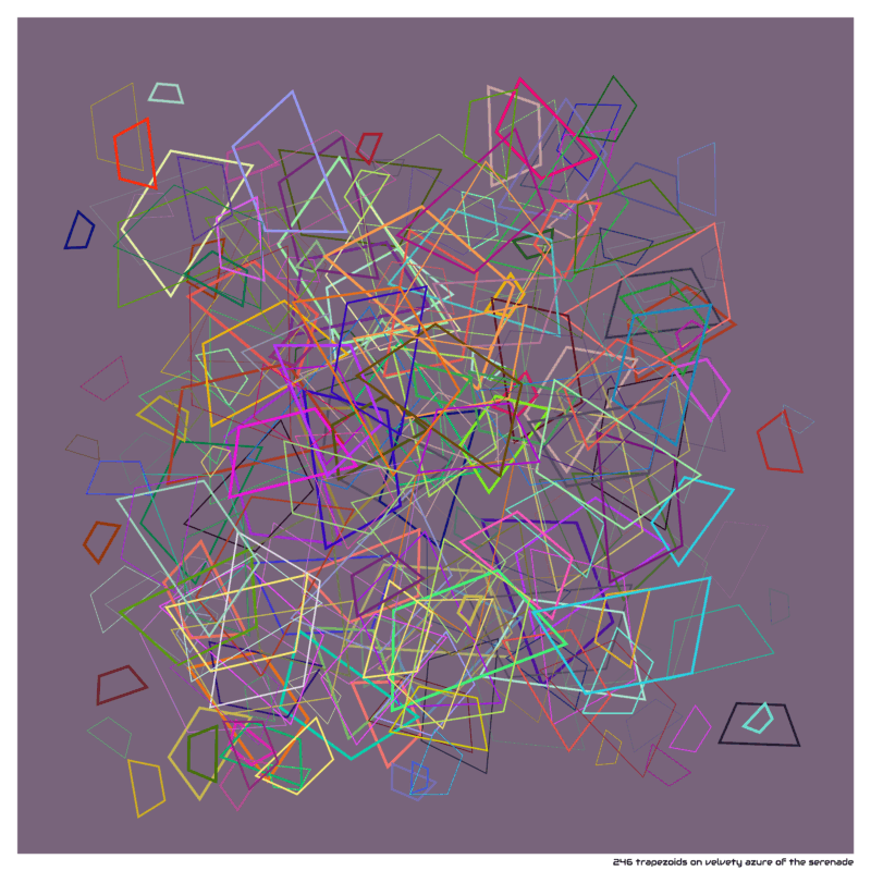 246 trapezoids on velvety azure of the serenade