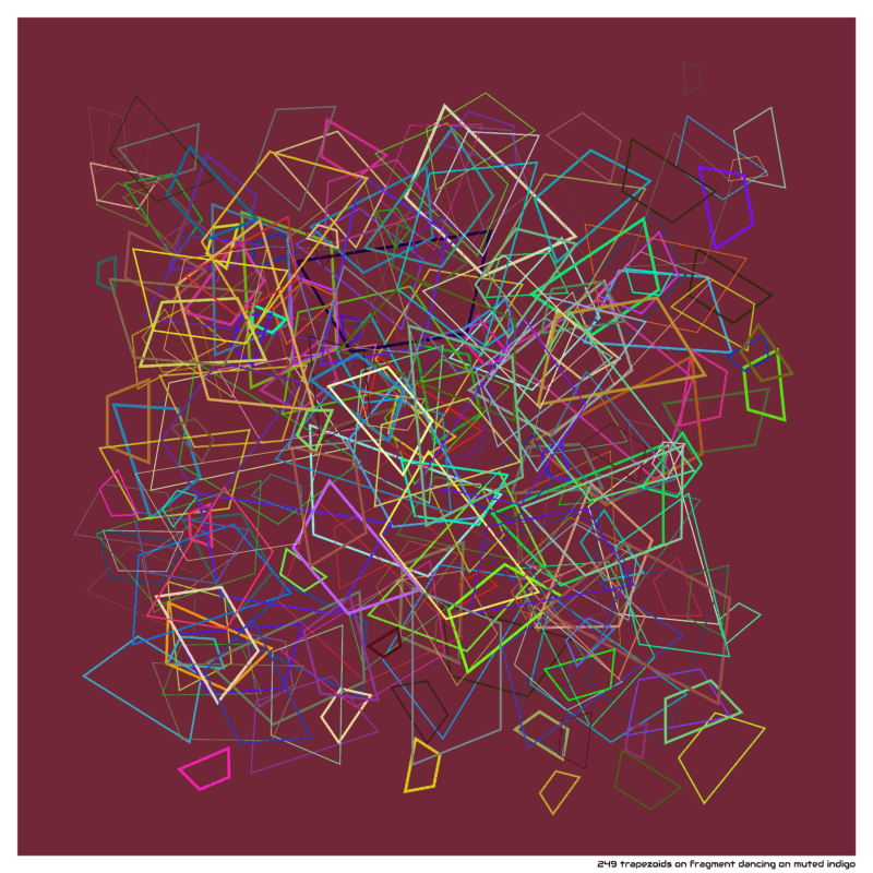 249 trapezoids on fragment dancing on muted indigo