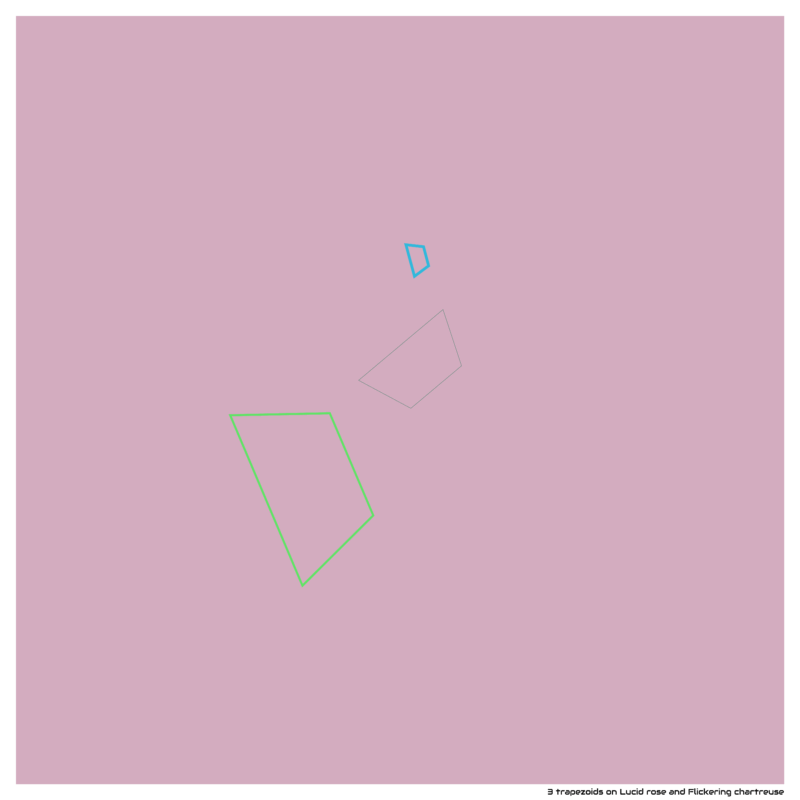 3 trapezoids on Lucid rose and Flickering chartreuse