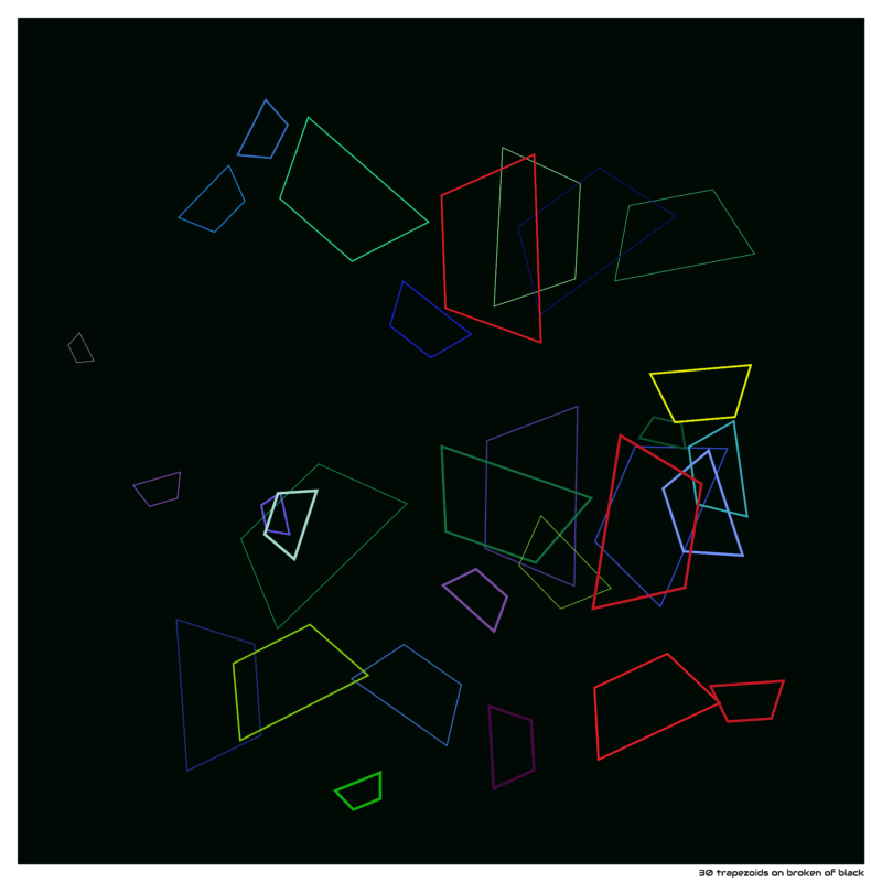 30 trapezoids on broken of black