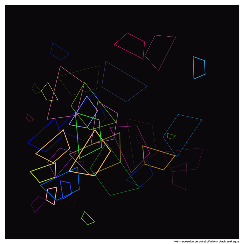 40 trapezoids on petal of silent black and aqua