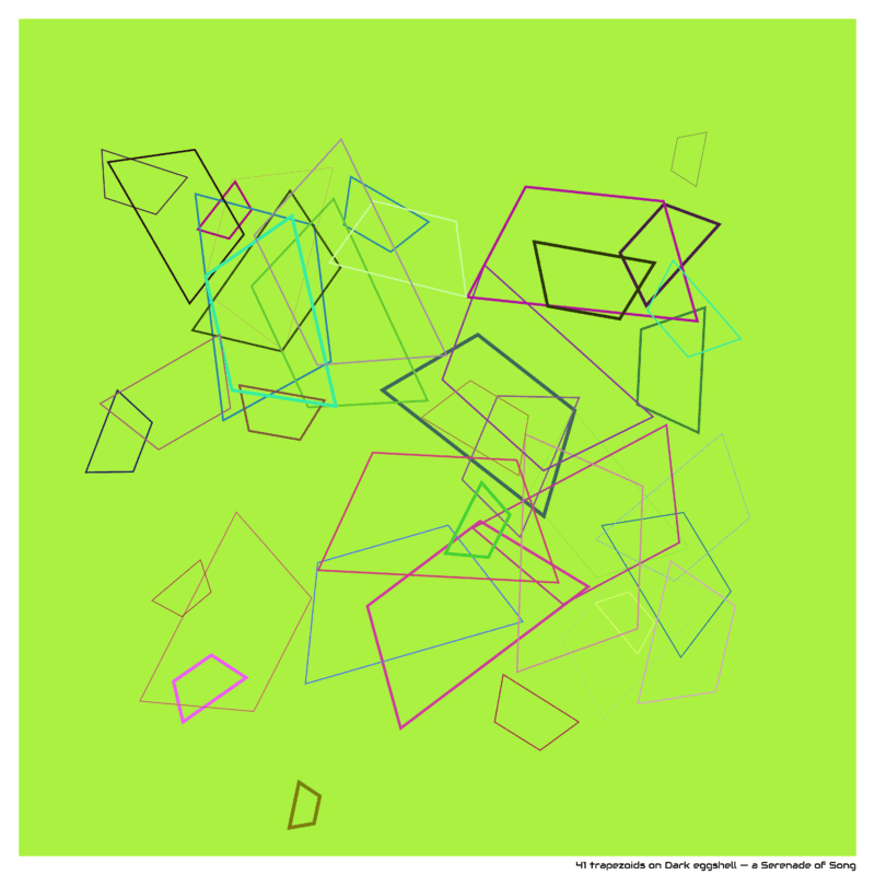 41 trapezoids on Dark eggshell — a Serenade of Song