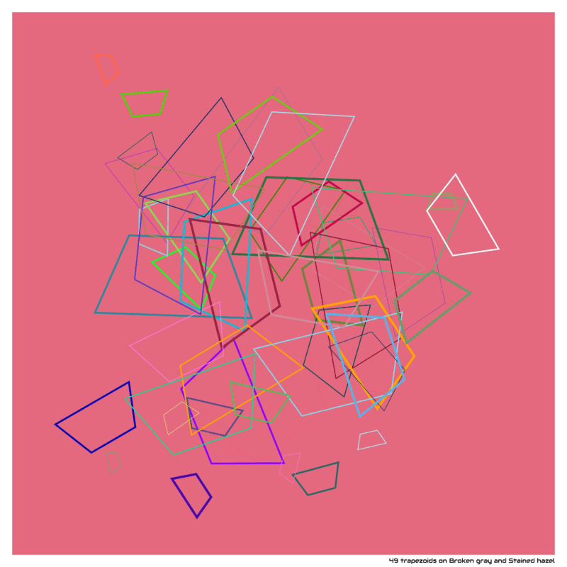 49 trapezoids on Broken gray and Stained hazel