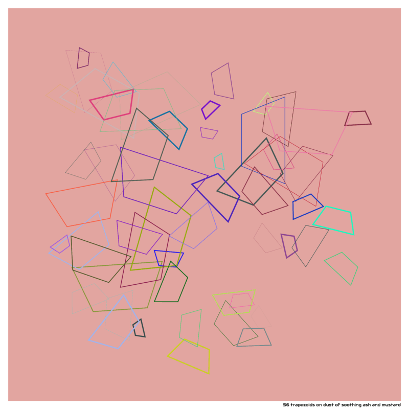 56 trapezoids on dust of soothing ash and mustard
