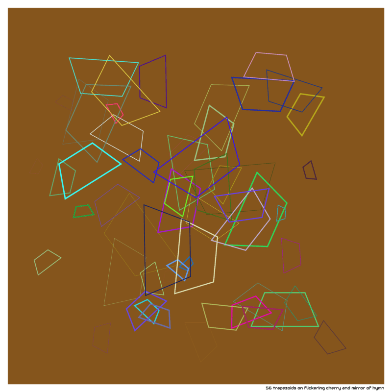 56 trapezoids on flickering cherry and mirror of hymn