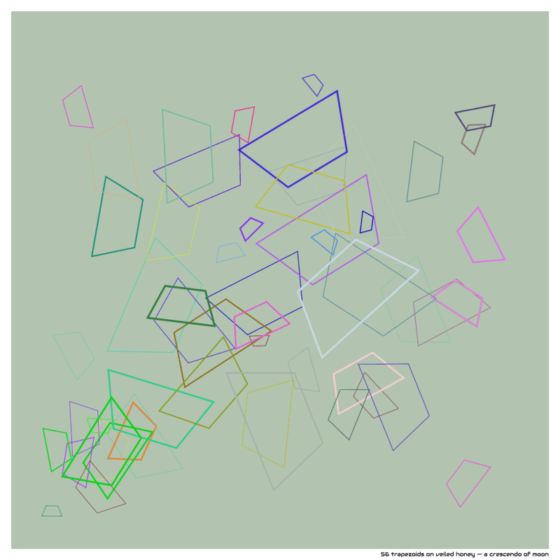 56 trapezoids on veiled honey — a crescendo of moon