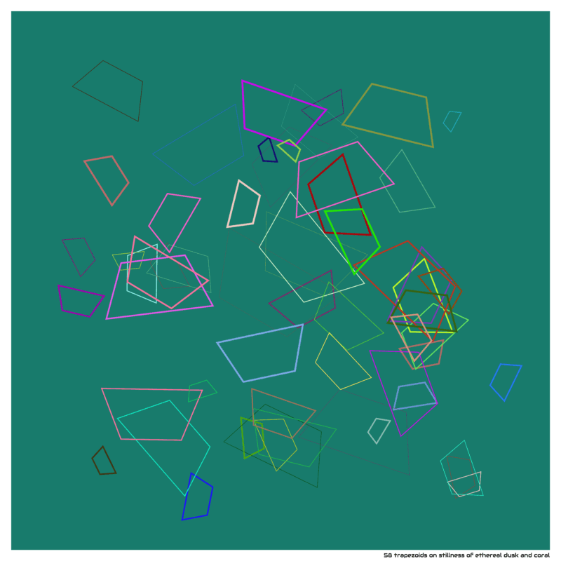 58 trapezoids on stillness of ethereal dusk and coral
