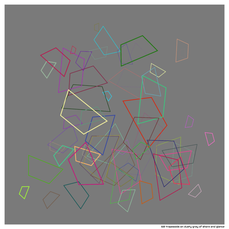60 trapezoids on dusty gray of shore and glance