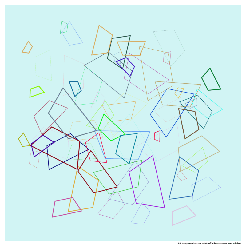 62 trapezoids on mist of silent rose and violet
