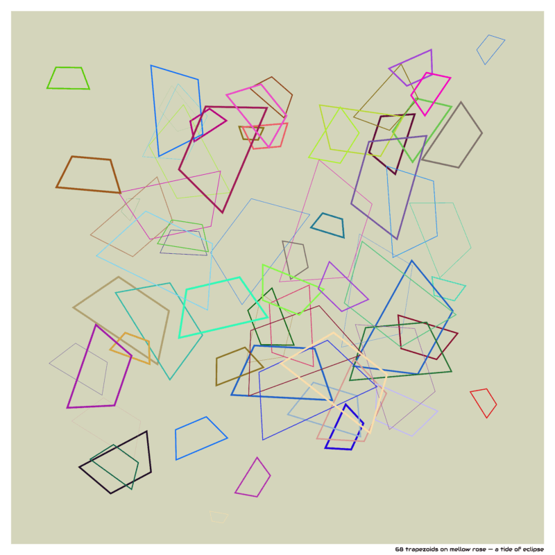 68 trapezoids on mellow rose — a tide of eclipse
