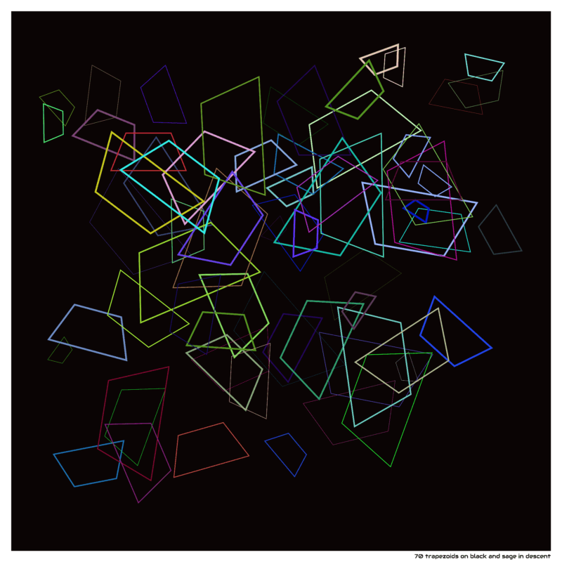 70 trapezoids on black and sage in descent